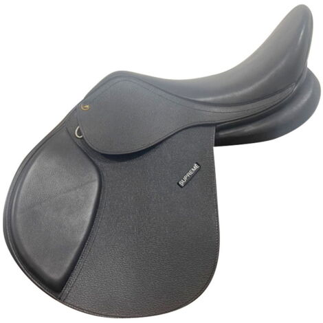 17", Noir: Selle Boston All Purpose en cuir souple avec bandeau interchangeable