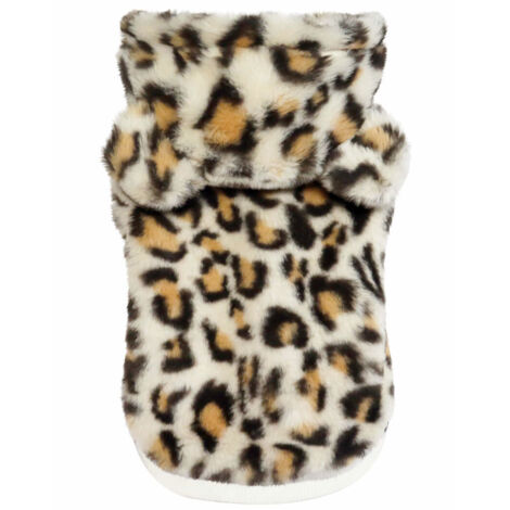 50 cm: Sweat-shirt en peluche douce avec capuche amovible Modèle Guepard pour chiens (1/2)