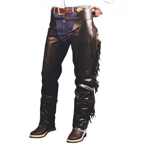 Chaps Western En Cuir Frangé - Fait Main Personnalisé - Occasion