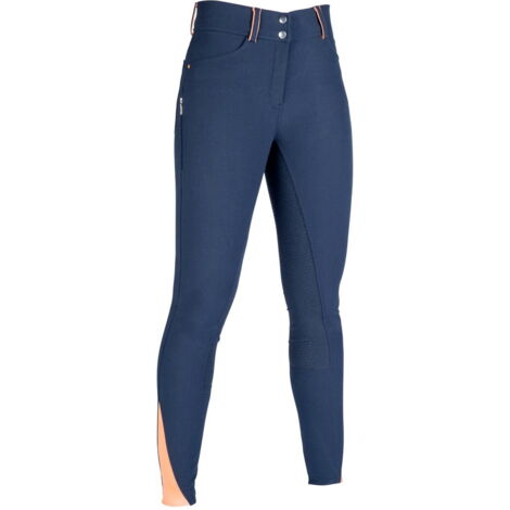 50 IT, Bleu marine 6900: Pantalon d'équitation Lyon pour femmes avec poignée intégrale (1/5)