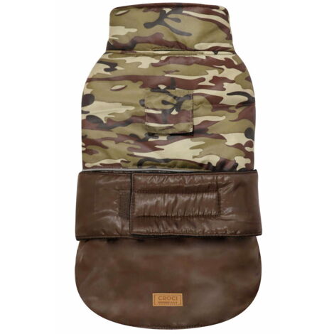 Cappotto 30 cm: Manteau militaire imperméable et doublé de velours pour chiens Bois (1/2)
