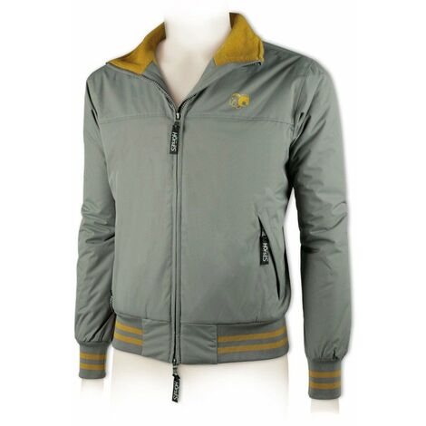 XL, Gris: Blouson bombardier en tissu imperméable et durable doublé en polaire douce et chaude (1/2)