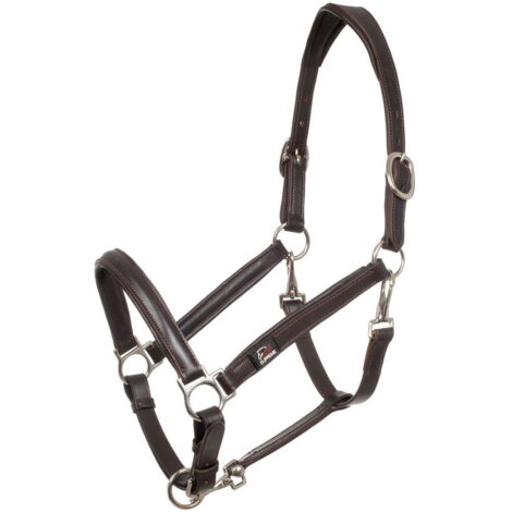 Pony, Marron: Licou ergonomique en cuir souple réglable des deux côtés (1/4)