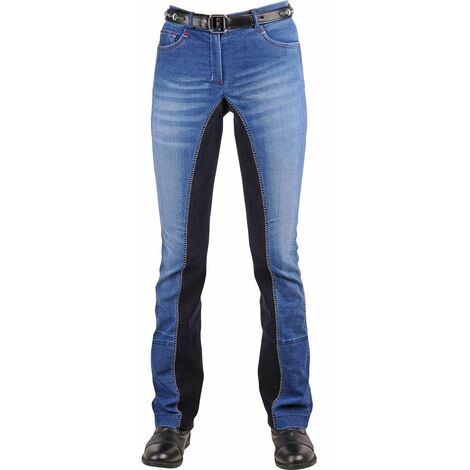 10/11 anni, jeans/bleu foncé 6169: Jeans Jodhpur - Pantalon d'été en jean pour femme