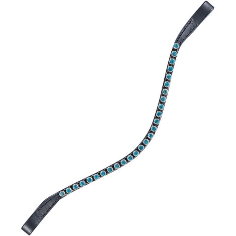 Pony, nero grigio bianco 9970: Bandeau frontal en cuir modèle Précieux avec diamants décoratifs (1/5)