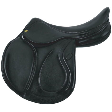18", Marron foncé: Selle d'obstacle Los Angeles en cuir avec garrot interchangeable