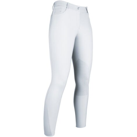 6/7 anni, Blanc 1200: Culotte d'équitation fille avec renfort silicone aux genoux Modèle Sunshine Competition