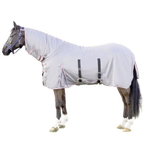 125 cm, Gris 9500: Couverture anti-mouches modèle Gris avec col long réglable (1/4)