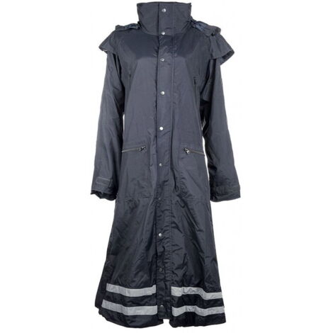 XS, Bleu marine 6900: Mackintosh d'équitation pour femme modèle Seattle avec bandes réfléchissantes