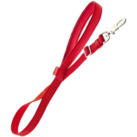 Rouge - Laisse en nylon avec coutures réfléchissantes Ligne Tecnik pour chiens de taille moyenne et grande (1/2)