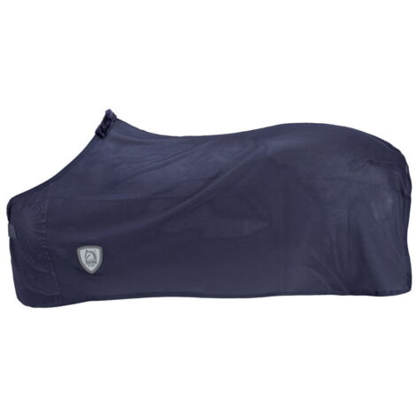 150/155 cm, Bleu: Couverture en maille sans col avec fermeture frontale à boucle en T