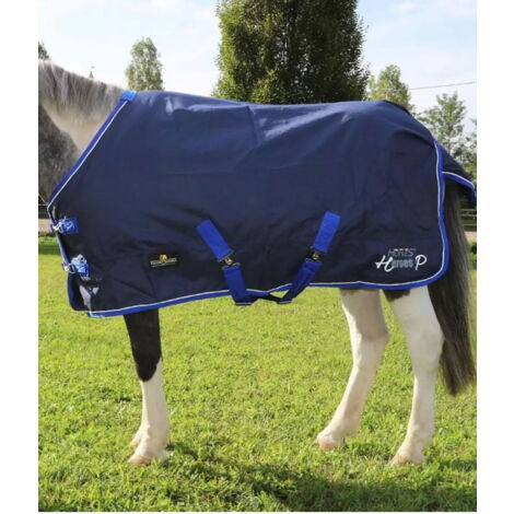 75 cm, Bleu: Couverture imperméable pour paddock Chevaux Chevaux avec rembourrage 200g et tissu extérieur 600 deniers