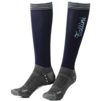 L (43-46), Bordeaux Prugna: Chaussettes d'équitation avec pied renforcé sur l'orteil et le talon