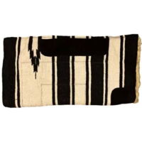 Noir / Rouge / Blanc - Selle western avec rembourrage en agneau et renforts en daim