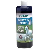 VETROLIN WHITE'N BRITE Shampooing blanchissant concentré pour chevaux blancs et gris 946 ml