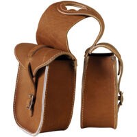 Marron - Sac en cuir lisse à l'avant