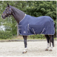 75 cm, Bleu marine: Couverture de paddock imperméable Eco Light avec un rembourrage de 100 g et un tissu extérieur de 600 deniers