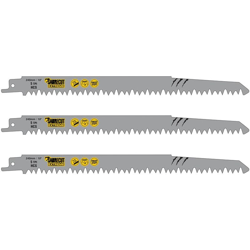 Silverline Recip Saw Blades for Wood 5pk HCS 6tpi 150mm for sale online 