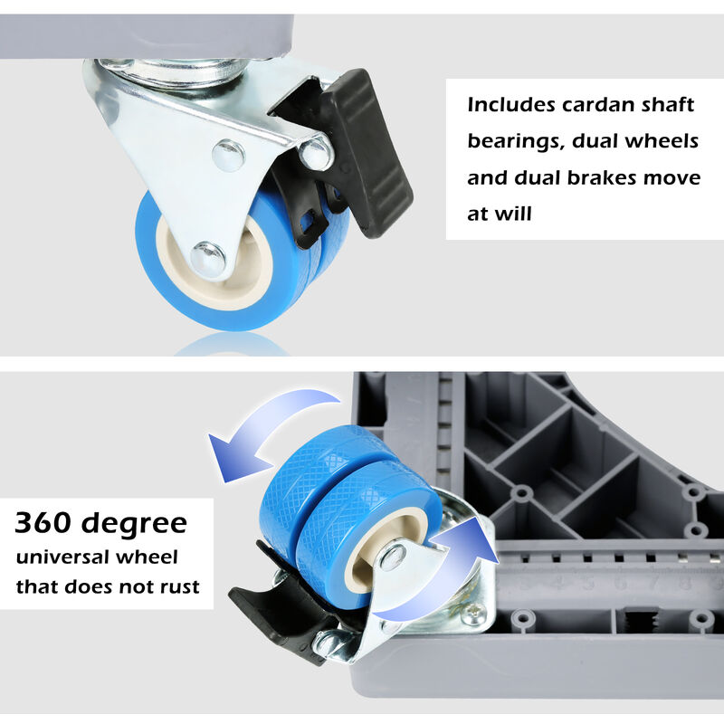 Soporte de nevera ajustable para lavadora con 4 ruedas de goma de bloqueo y  patas elevadoras, soporte universal para lavadora y secadora, resistente