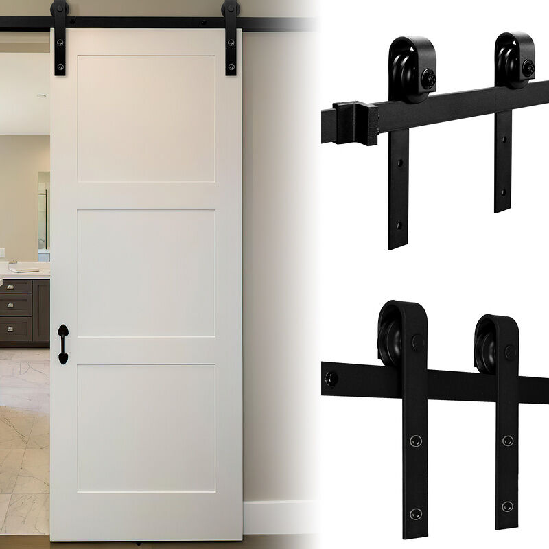 Sistema de puertas correderas Sistema de puertas correderas Kit de herrajes  para puertas correderas de madera-Rayas-152cm