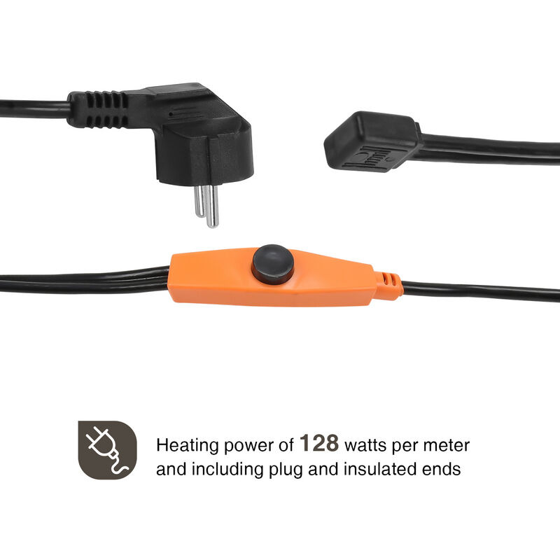 Cable de calefacción autorregulable para tubería de agua, con enchufe  indicador de alimentación, termostato integrado, cable calefactor  resistente de