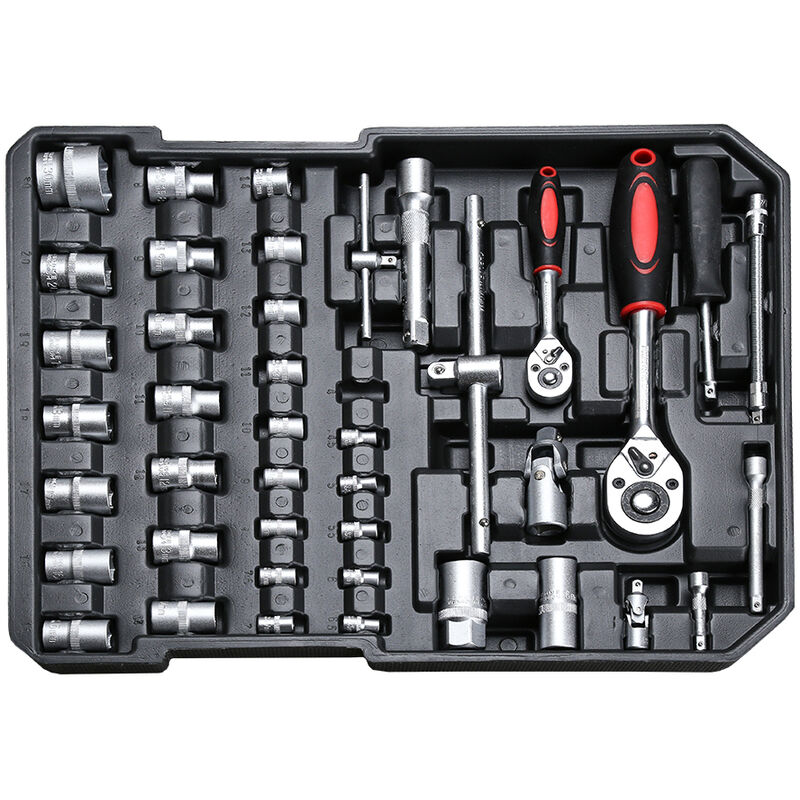 Carro de herramientas Juego de herramientas de 156 piezas, con ruedas,  mango telescópico, caja de herramientas profesional llena, caja de  herramientas