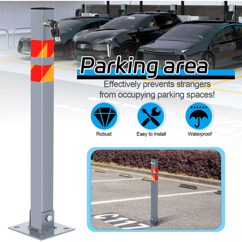 Barrera de estacionamiento 5 Set Barrera de estacionamiento Poste  delimitador Con 15 llaves Barrera de estacionamiento