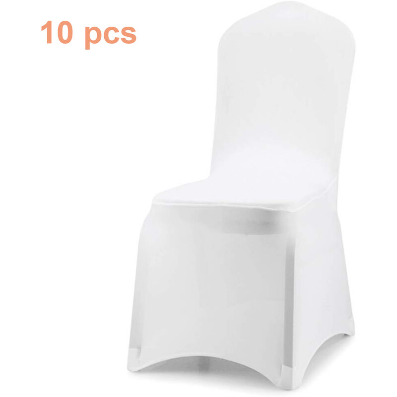 Hengda La silla de cubre 10 stueck universal, cierre universal, cubierta de silla elástica para bodas y celebraciones fáciles de cuidar y duraderos, blancos, 45x90 cm