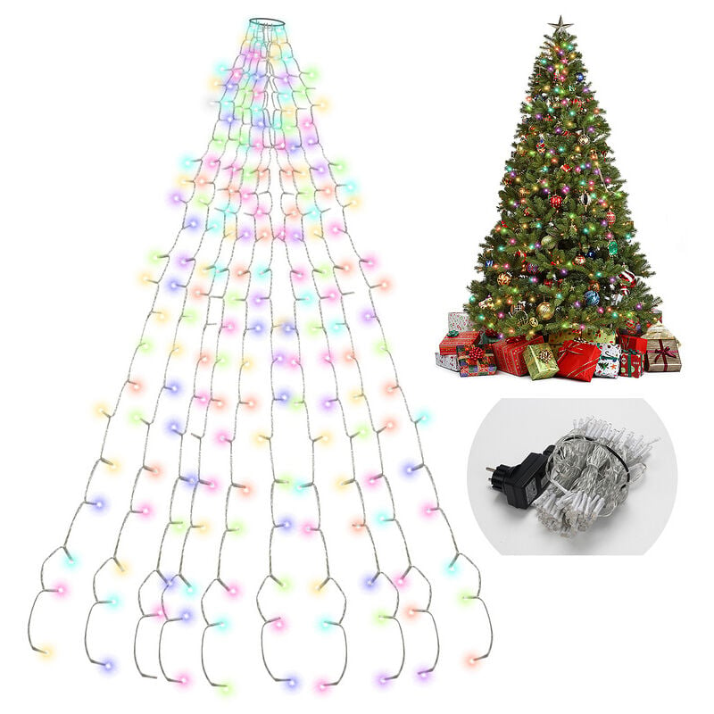 Hengda Luces artificiales para el árbol de Navidad, decoración navideña, cadena de 10 luces 280LEDs para el árbol, luces de adorno para el árbol de Navidad, RGB