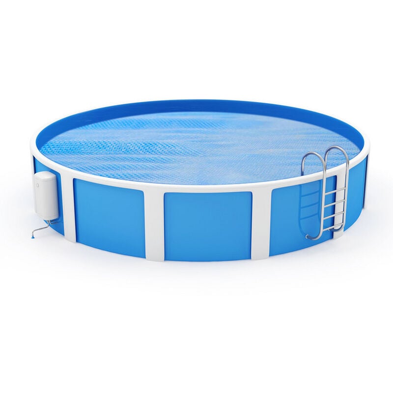 Lona, cubierta de piscina redonda azul solar impermeable a prueba de polvo  al aire libre jardín piscina lona evitar caídas hojas con ojales (color 