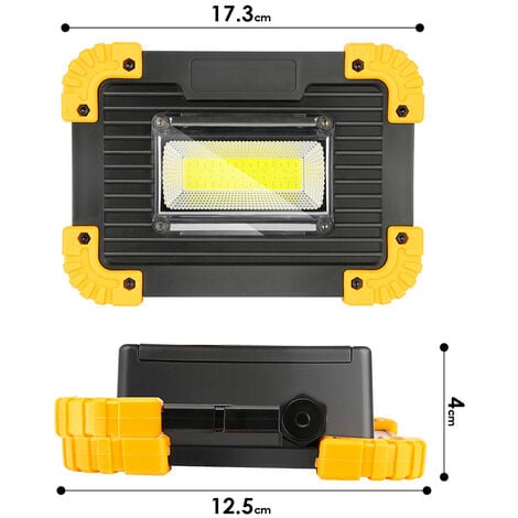 T-SUN 30W Foco LED Bateria Recargable, Foco LED Bateria Exterior 2500LM,  360°Giratorio Portátil Luz de Trabajo para Jardín, Taller, Garaje, Camping