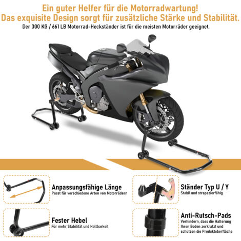 Soporte para motocicleta para rueda delantera 17-21 pulgadas con ancho de  90-130 mm transporte, soporte para motocicleta
