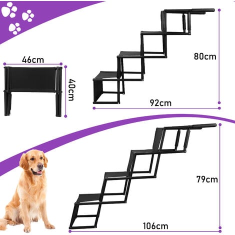 COSTWAY Rampa para Perros de Espuma de 4 Niveles, Escalera para Mascotas  con Funda Lavable, Escala