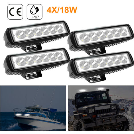 2 Luces LED De Trabajo Redondas - 72W, 3000LM, IP67 - 5 Modos De Luz - Para Coche, Tractor, Barco, 4x4