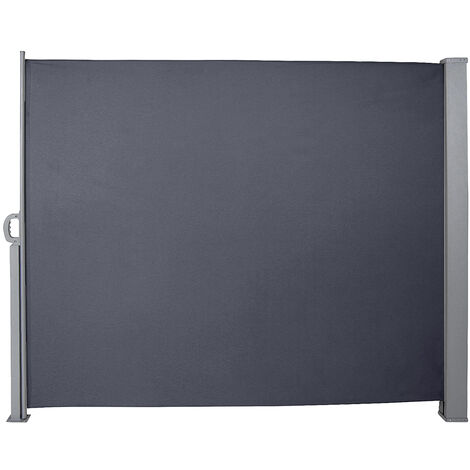 Toldo lateral retráctil para balcón y terraza, protección de la intimidad  160 x 400 cm gris claro