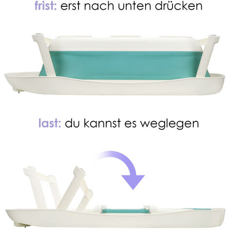 ECD Germany Bañera de Bebé Plegable Antideslizante con patas Capacidad 33L  80 x 46 cm Blanco