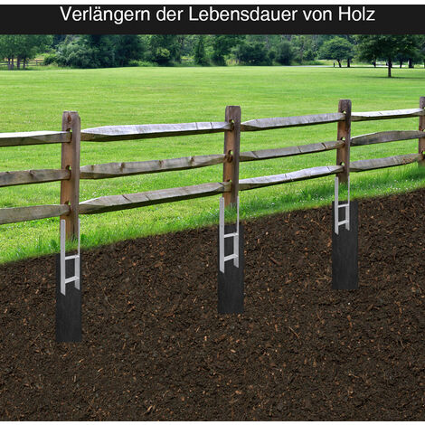 Support De Poteau En U - KOTARBAU - 81 Mm - Acier Galvanisé - Longueur 190 Mm