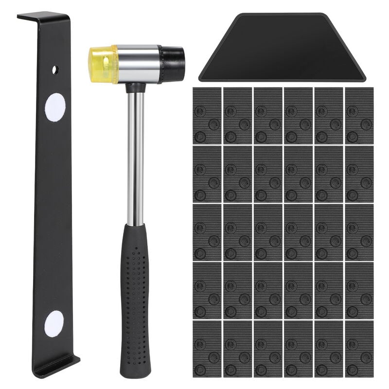 Hengda 33x Kit per pavimenti in laminato Set completo per la posa del  parquet Mazza di gomma Blocco di battuta resistente, barra di trazione