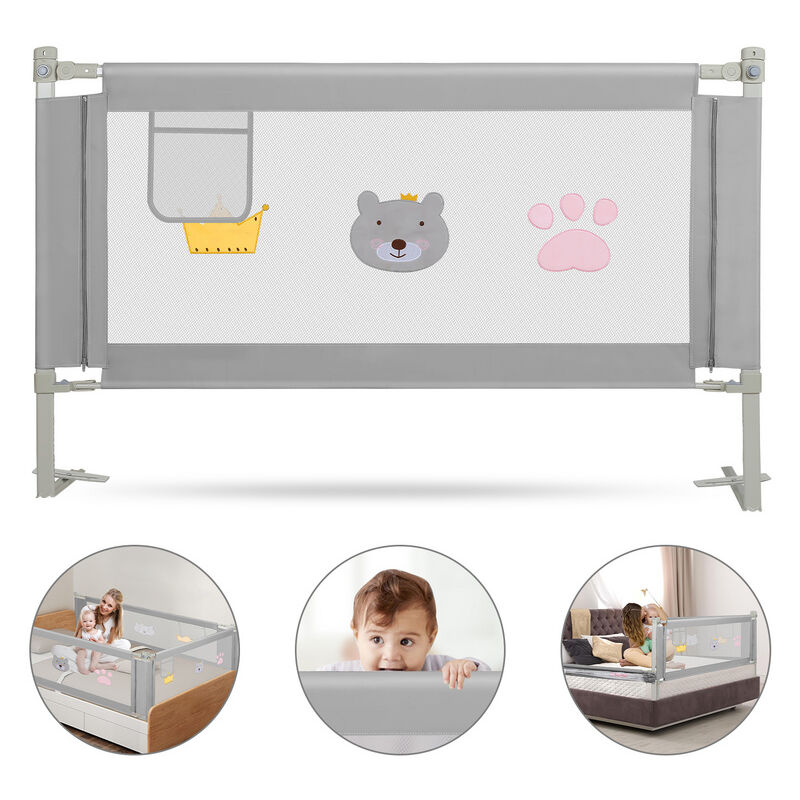 Hengda Sponde Letto Bambini 180 CM Sbarra Letto Bambini Può Sollevamento Verticale  Sponda Letto anti Caduta