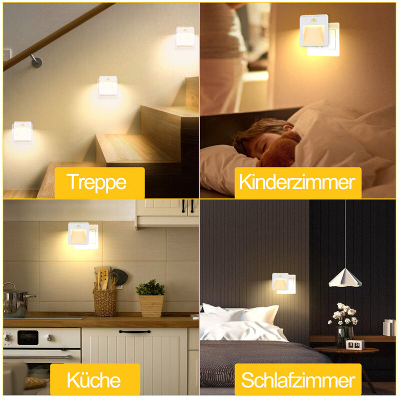 Hengda Luce notturna a LED con sensore di luce, utilizzata per le luci notturne  dei bambini a LED nelle stanze dei bambini, nelle camere da letto, nei  garage e nei corridoi