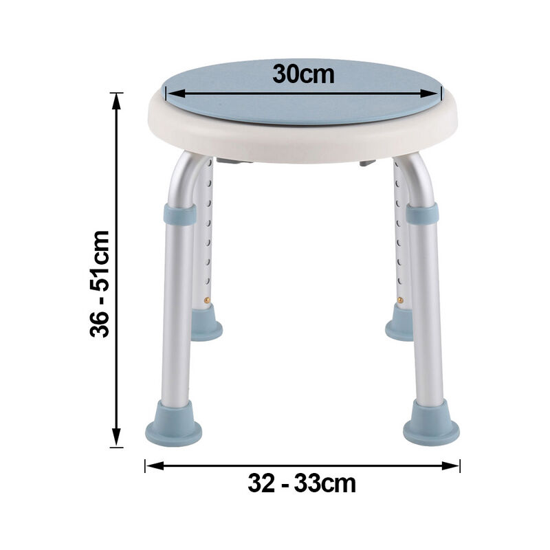 Hengda Sgabello per doccia Sedile per doccia regolabile in altezza Fino a  300 libbre Sgabello per bagno - Girevole a 360°, Rotondo  antiscivoloSgabello per doccia Sedile per doccia regolabile in altezz