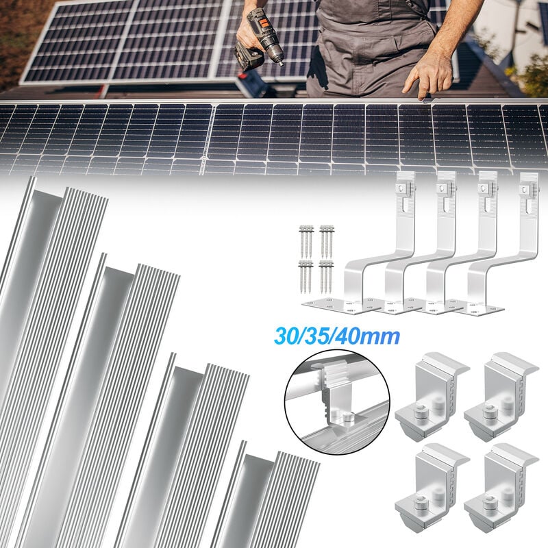 Hengda per 1 modulo solare, staffa PV, montante 30/35/40mm, staffa in  alluminio per lamiera grecata