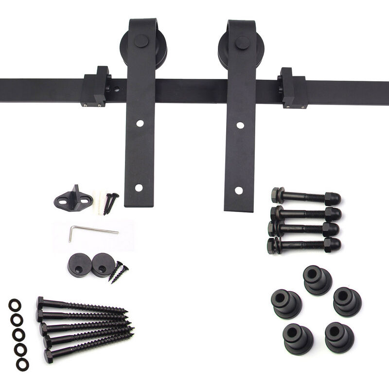 Hengda Set di montaggio per sistema di ante scorrevoli binario di  scorrimento per ante scorrevoli in legno ferramenta per ante scorrevoli  183/200cm