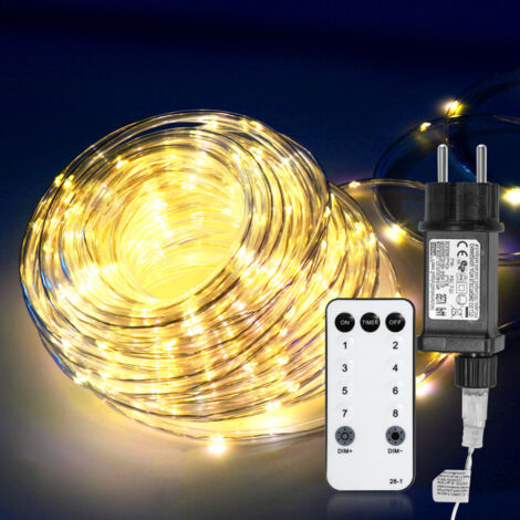 Catena Luminosa A Rete LED Per Esterni 100 Luci, 1.5x1.5 Mt, Con Telecomando E Timer, Bianco Caldo - 4