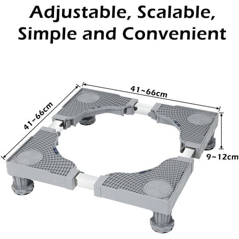 Hengda Supporto regolabile per lavatrice 41-65cm frigorifero e asciugatrice  4 gambe Supporto carico 800 kg