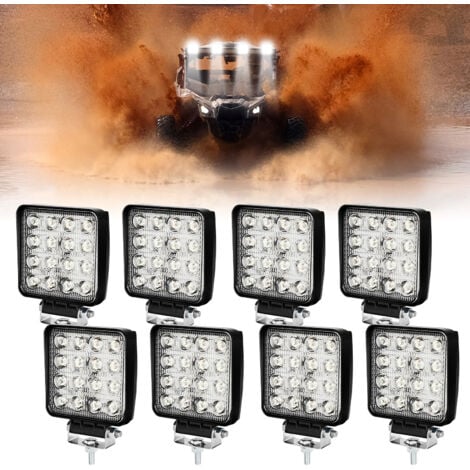 FARO DA LAVORO, 2 X 48W PIAZZA FARI LED 12V 24V FARI DI PROFONDITÀ  IMPERMEABILE IP67 LUCI DI LAVORO FUORISTRADA PER MOTO AUTO ATV SUV  TRATTORE, 6500K