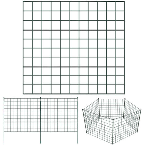 Recinzione Per Laghetto Con Archi - Verde, Metallica, Set Da 11 Pezzi (5 Pannelli + 6 Pali) - Foto 10