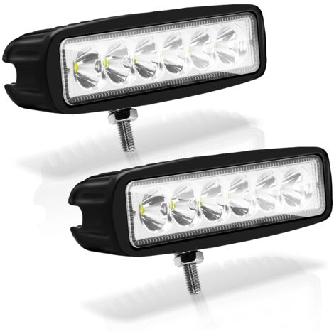 Kit 2x Fari LED Da Lavoro 18W Con Luce Lampeggiante Ambra – 10 Modalità, IP68, 9-36V, Per Trattore, Camion E Escavatore