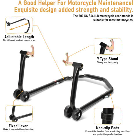 Vevor Cavalletto Alza Solleva Moto Posteriore Con Ruota In Ghisa