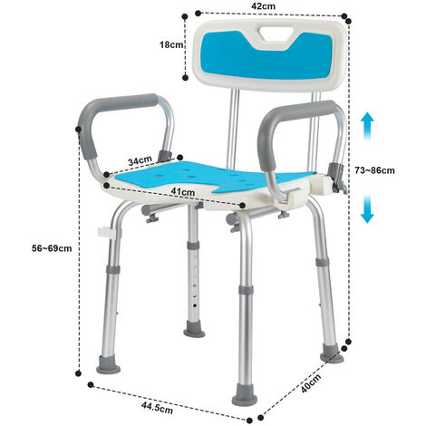 Randaco Sgabello per doccia con ripiano girevole a 360° sedile per vasca  sedia per doccia